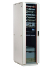 Шкаф телекоммуникационный напольный 42U (600x1000) дверь стекло