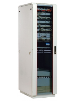 Шкаф телекоммуникационный напольный 33U (600x800) дверь стекло